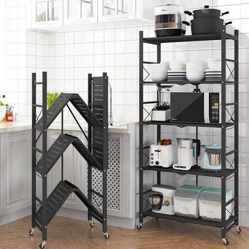 Étagère à Plantes sur Roulettes – Support de Rangement5 niveaux Multifonction en Métal pour Intérieur