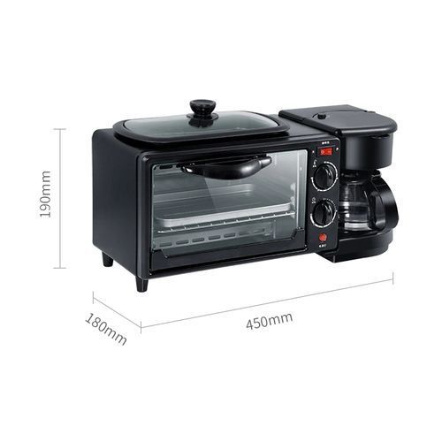 Mini Four Multifonction 3-en-1 avec Cafetière Intégrée – Petit-Déjeuner Trois-en-Un