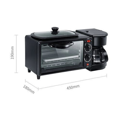 Mini Four Multifonction 3-en-1 avec Cafetière Intégrée – Petit-Déjeuner Trois-en-Un