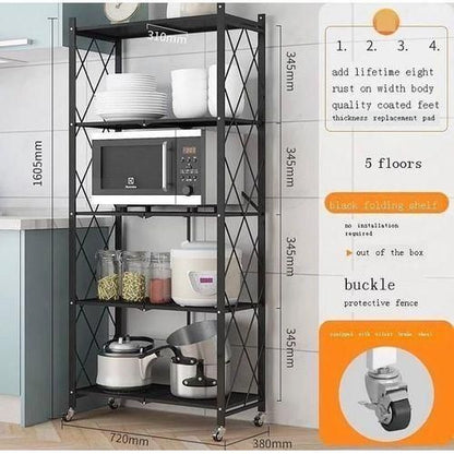 Étagère à Plantes sur Roulettes – Support de Rangement5 niveaux Multifonction en Métal pour Intérieur