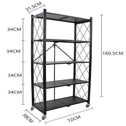 Étagère à Plantes sur Roulettes – Support de Rangement5 niveaux Multifonction en Métal pour Intérieur