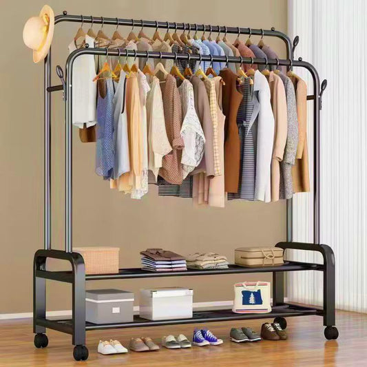 Penderie double barre pour habits, chaussures, sacs.