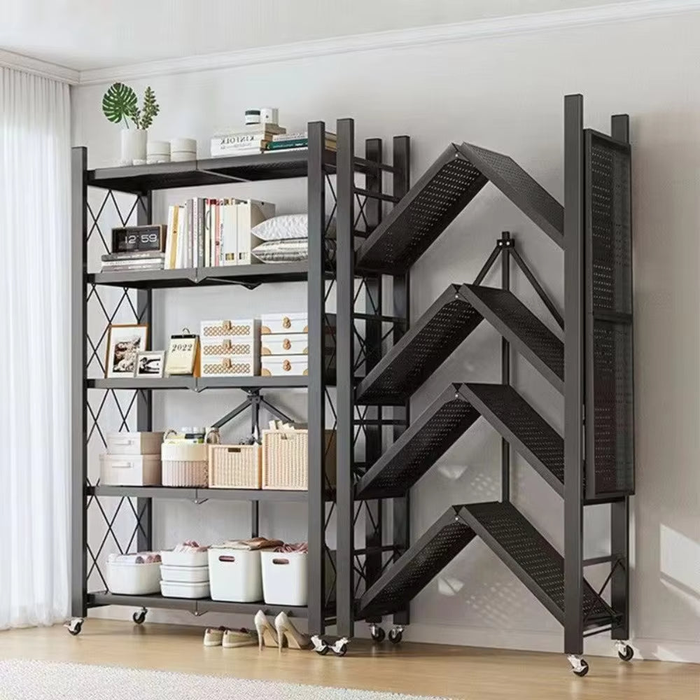 Étagère à Plantes sur Roulettes – Support de Rangement5 niveaux Multifonction en Métal pour Intérieur