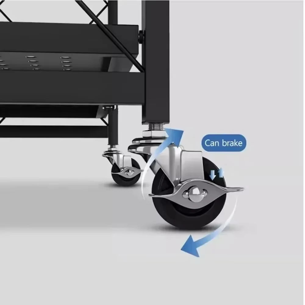 Étagère à Plantes sur Roulettes – Support de Rangement5 niveaux Multifonction en Métal pour Intérieur